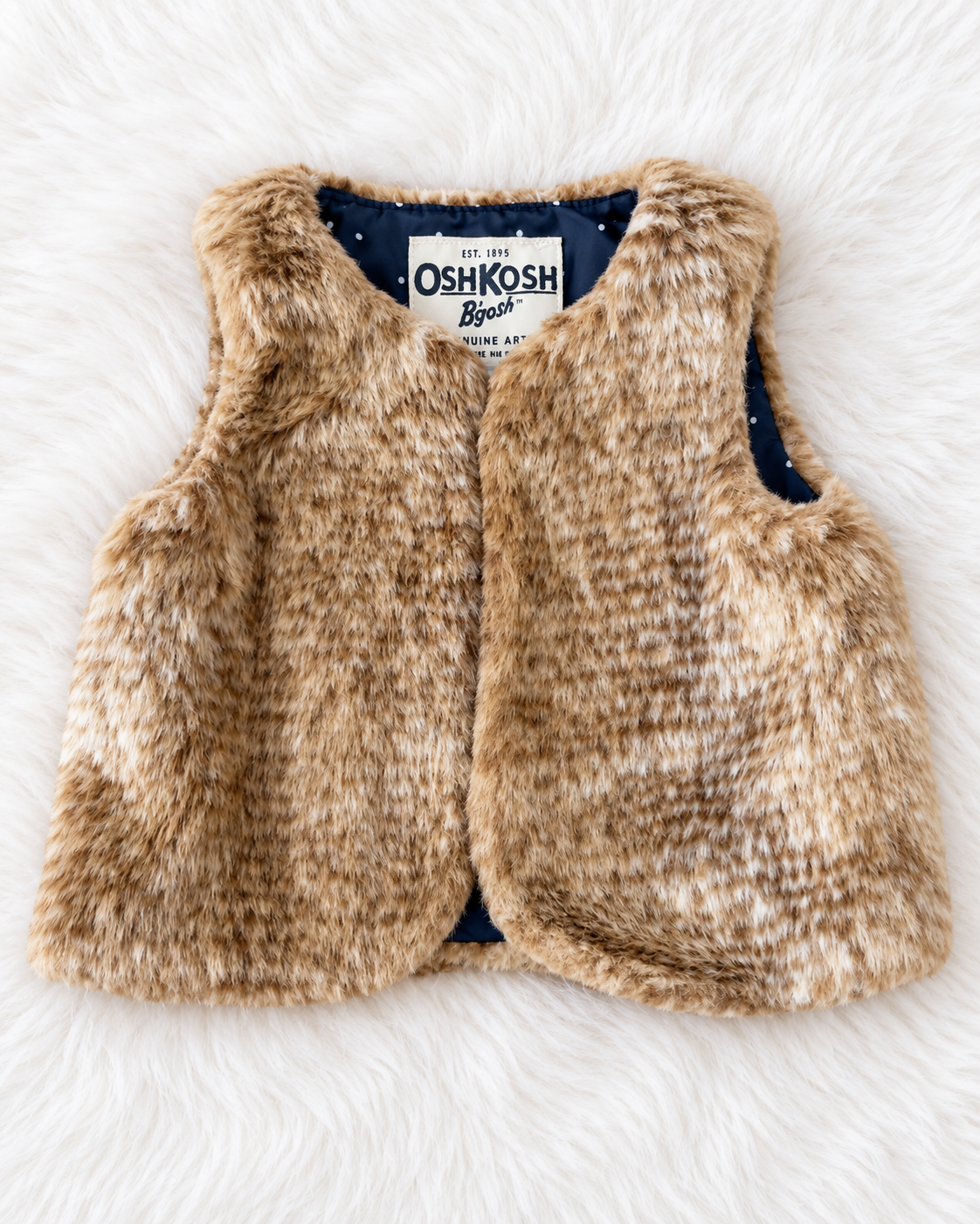OshKosh B'gosh faux fur baby vest front view