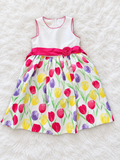 Front of girls size 8 tulip print dress