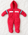 U.S. Polo Assn. red baby snowsuit front view, size 3-6 months