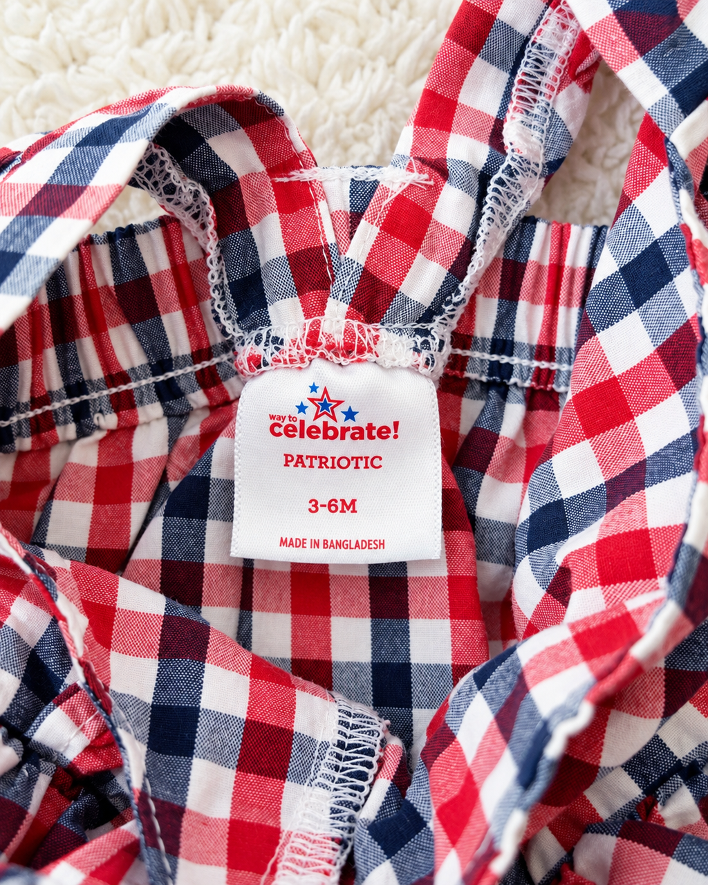 Way to Celebrate patriotic baby romper size 3-6 months tag